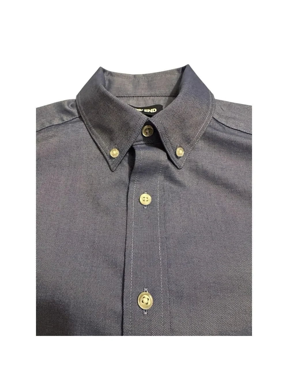 Lands End Button Down Shirt Boys 16 Blue Short Sleeves Button Collar